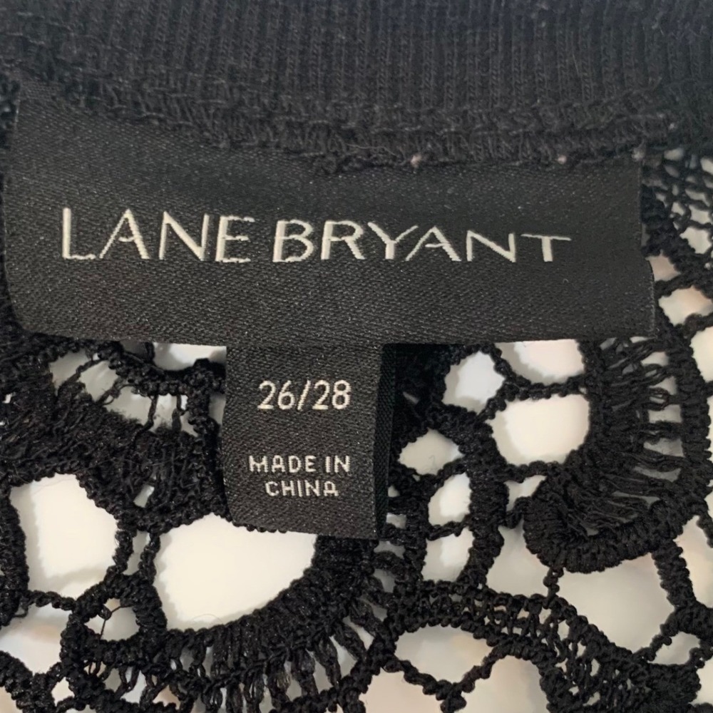 Lane Bryant Lace Top 26/28 Black Floral Sheer Long Sleeve Whimsigoth Witchy Chic - Picture 3 of 8